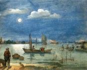 亨德里克艾弗坎普 - Fishermen By Moonlight